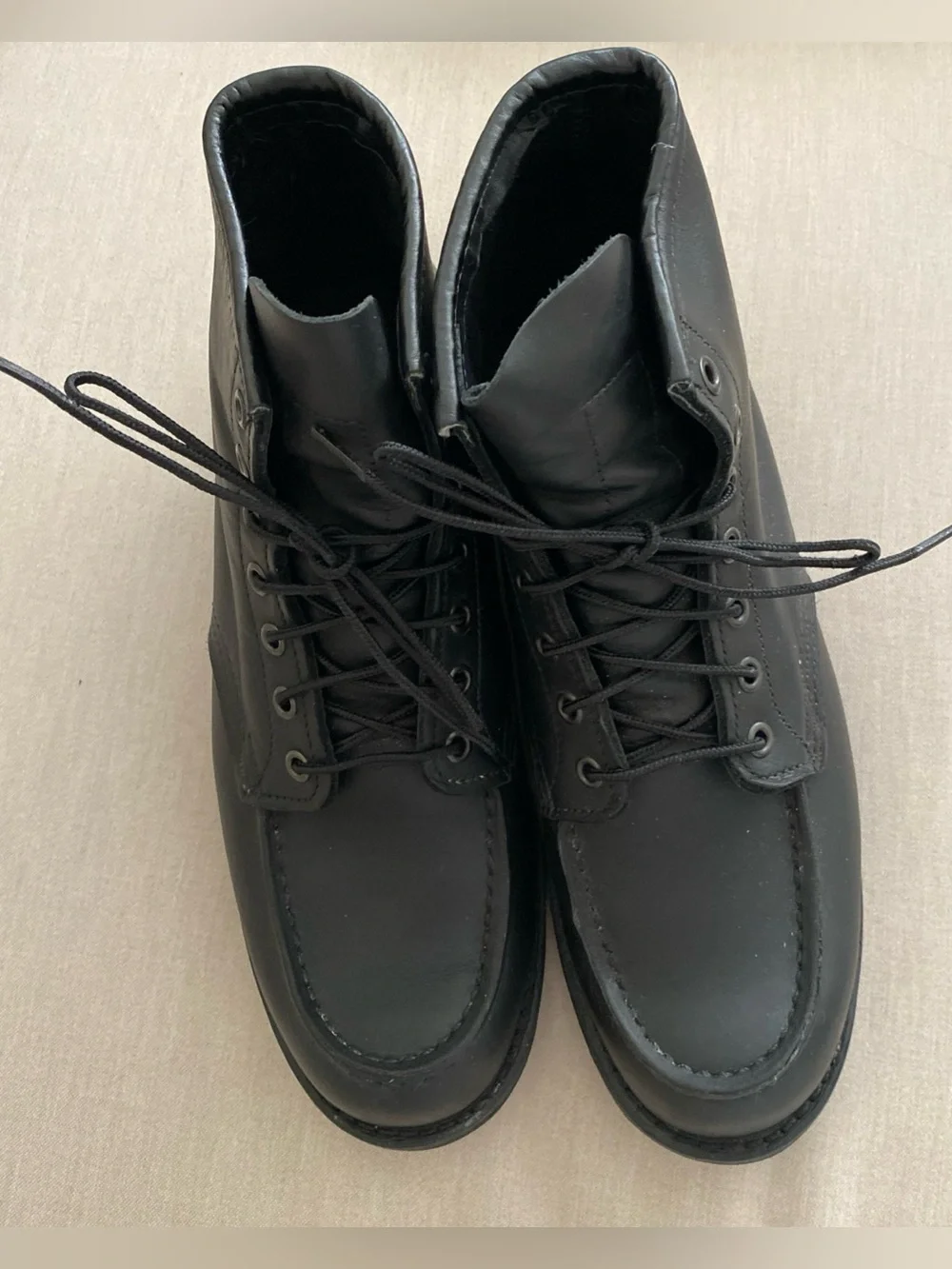 Red Wing 8074 Classic Moc Boots Black Harness Leather Mens Size 9D certified